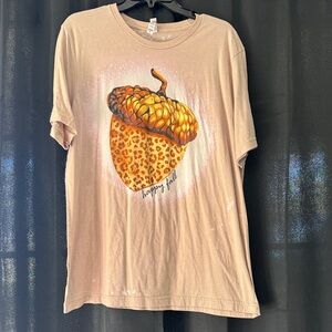 Leopard Acorn Graphic Tee - Tan
